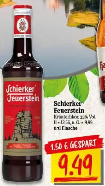 NP Discount Schierker Feuerstein Kräuterlikör 0,7 L Flasche Angebot