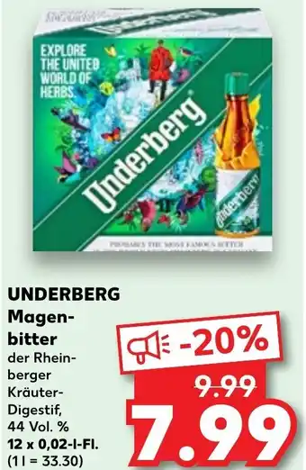 Kaufland UNDERBERG Magenbitter 12x0,02 L-Fl. Angebot