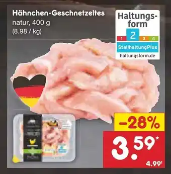 Netto Marken-Discount Hähnchen-Geschnetzeltes natur, 400 g (8.98/kg) Angebot