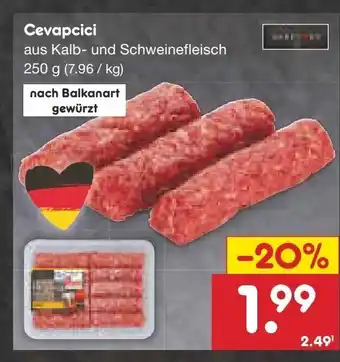 Netto Marken-Discount Cevapcici aus Kalb- und Schweinefleisch 250g Angebot