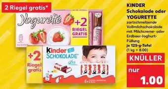 Kaufland KINDER Schokolade oder YOGURETTE 125 g Tafel Angebot