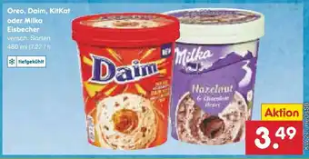 Netto Marken-Discount Oreo, Daim, KitKat oder Milka Eisbecher versch. Sorten 480 ml (7.27/1) Angebot