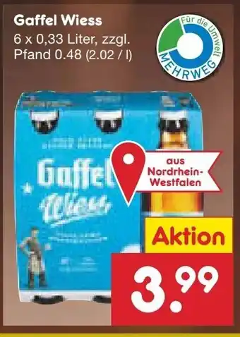 Netto Marken-Discount Gaffel Wiess 6 x 0,33 Liter Angebot