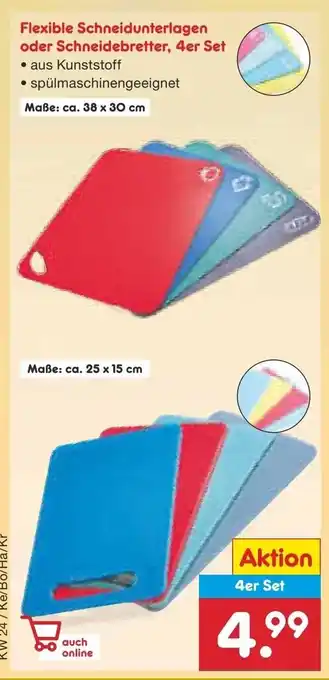 Netto Marken-Discount Flexible Schneidunterlagen oder Schneidebretter, 4er Set Maße: ca. 38 x 30 cm Angebot