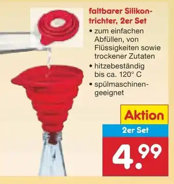 Netto Marken-Discount faltbarer Silikon-trichter, 2er Set Angebot