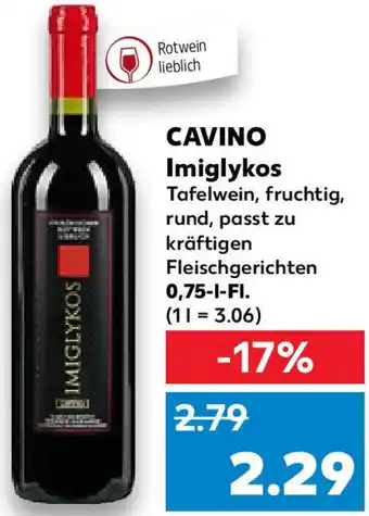 Kaufland CAVINO Imiglykos 0,75 L-Fl. Angebot