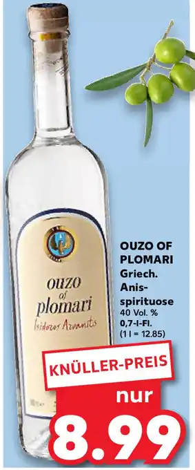 Kaufland OUZO OF PLOMARI Griech. Anisspirituose 0,7 L-Fl. Angebot