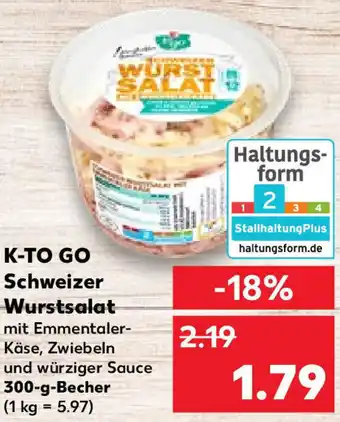 Kaufland K-TO GO Schweizer Wurstsalat 300-g-Becher Angebot