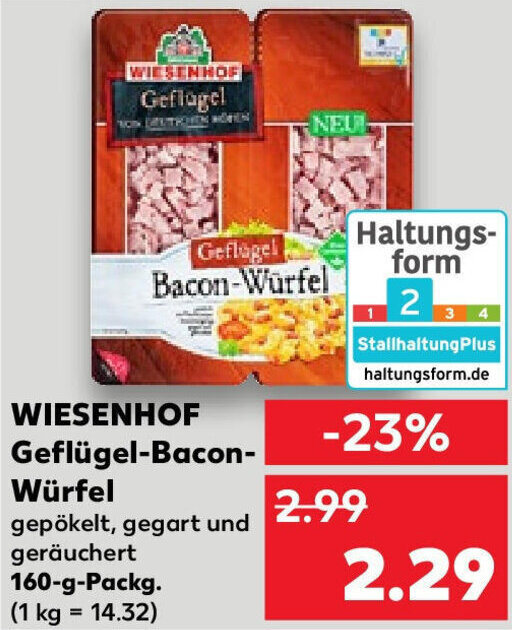 WIESENHOF GeflügelBaconWürfel 160gPackg. Angebot bei Kaufland