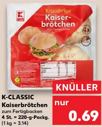 Kaufland K-CLASSIC Kaiserbrötchen 220 g Packg. Angebot