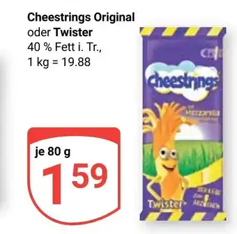 Globus Cheestrings Original oder Twister je 80 g Angebot