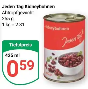 Globus Jeden Tag Kidneybohnen je 425 ml Angebot