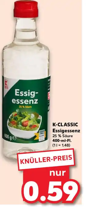 Kaufland K-CLASSIC Essigessenz 25 % Säure 400ml Angebot