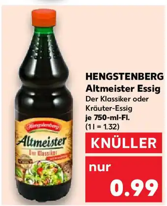 Kaufland HHENGSTENBERG Altmeister Essig 750ml Angebot