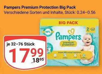 Globus Pampers Premium Protection Big Pack Verschiedene Sorten und Inhalte, je 32-76 Stück Angebot