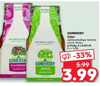 Kaufland SOMERSBY Cider je Packg. 4xo,33-l-Fl Angebot