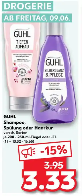 Kaufland GUHL Shampoo, Spülung oder Haarkur je je 200-250-ml-Tiegel oder -FI. (11= 13.32-16.65) Angebot