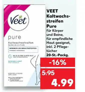 Kaufland VEET Kaltwachs-streifen pure 20-St.-Packg. Angebot