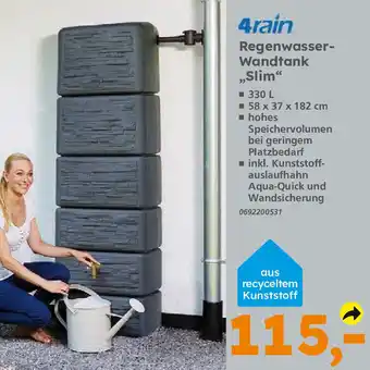 Globus Baumarkt 4rain Regenwasser-Wandtank ,,Slim" Angebot