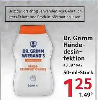 Selgros Dr Grimm Händedesinfektion Angebot