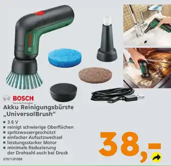 Globus Baumarkt BOSCH Akku Reinigungsbürste ,,Universal Brush" Angebot