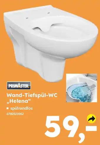 Globus Baumarkt PRIMASTER Wand-Tiefspül-WC „Helena" Angebot