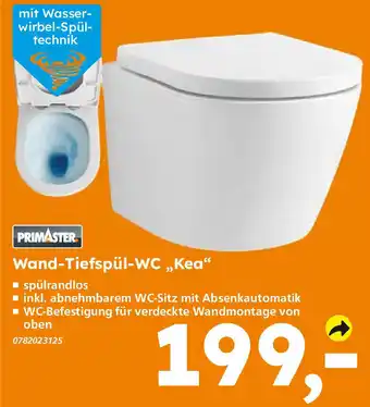 Globus Baumarkt PRIMASTER Wand-Tiefspül-WC „Kea" Angebot