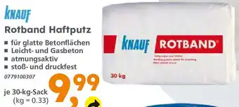 Globus Baumarkt KNAUF Rotband Haftputz 30 kg Sack Angebot