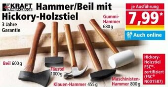 Norma Kraft Werkzeuge Hammer/Beil mit Hickory-Holzstiel Angebot