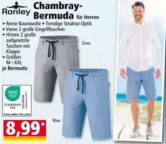 Norma Ronley Chambray-Bermuda für Herren Angebot