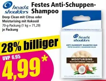 Norma head& shoulders Festes Anti-Schuppen Shampoo 70 g Packung Angebot