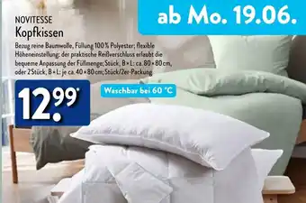 Aldi Nord NOVITESSE Kopfkissen Angebot