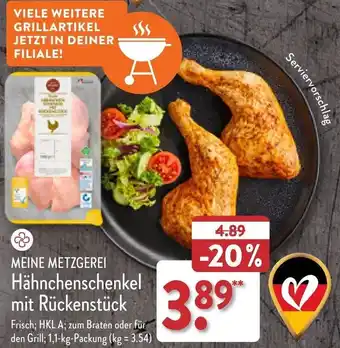 Aldi Nord MEINE METZGEREI Hähnchenschenkel mit Rückenstück 1,1-kg-Packung Angebot