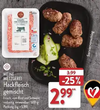 Aldi Nord MEINE METZGEREI Hackfleisch gemischt 500 g Packung Angebot