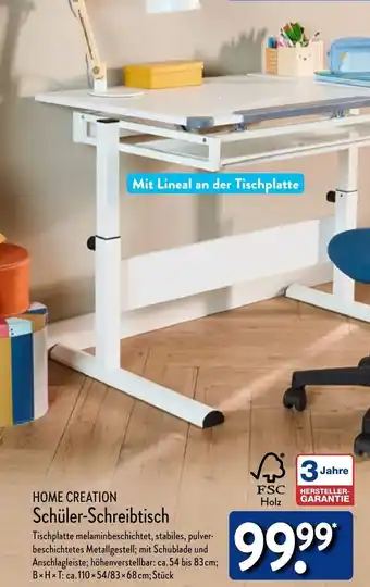 Aldi Nord HOME CREATION Schüler-Schreibtisch Angebot