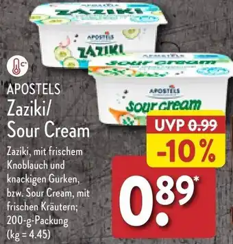 Aldi Nord APOSTELS Zaziki/ Sour Cream 200 g Packung Angebot