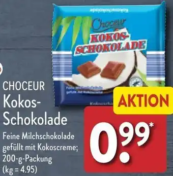 Aldi Nord CHOCEUR Kokos-Schokolade 200 g Packung Angebot