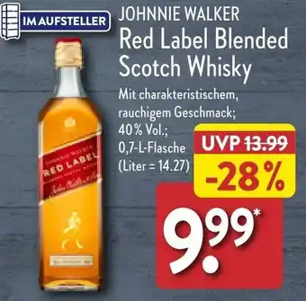 Aldi Nord JOHNNIE WALKER Red Label Blended Scotch Whisky 0,7 L Flasche Angebot