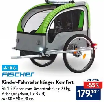 Aldi Nord FISCHER Kinder-Fahrradanhänger Komfort Angebot