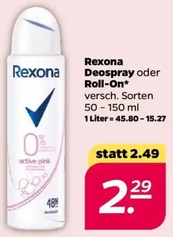 NETTO Rexona Deospray oder Roll-On 50-150 ml Angebot