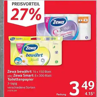 Selgros Zewa Bewährt Oder Zewa Smart Toilettenpapier Angebot