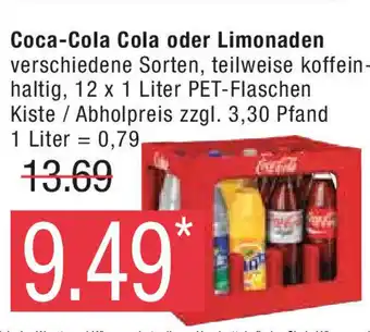 Marktkauf Coca-Cola Cola oder Limonaden 12*1 L Angebot