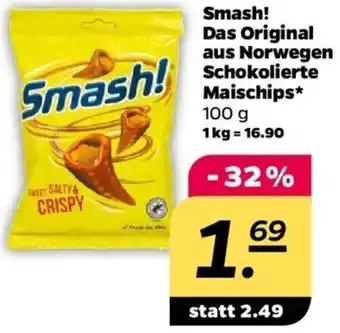 NETTO Smash! Das Original aus Norwegen Schokolierte Maischips* 100 g Angebot