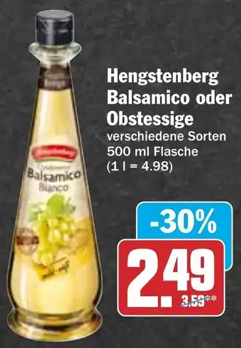 Hit Hengstenberg Balsamico oder Obstessige 500 ml Flasche Angebot