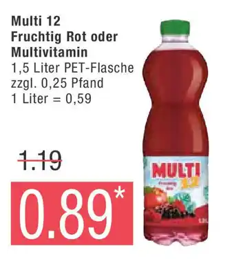 Marktkauf Multi 12 Fruchtig Rot oder Multivitamin 1,5 L Angebot