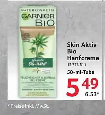 Selgros Skin Aktiv Bio Hanfcreme Angebot