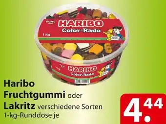 Famila Nord Ost Haribo Fruchtgummi oder Lakritz 1-kg-Runddose Angebot