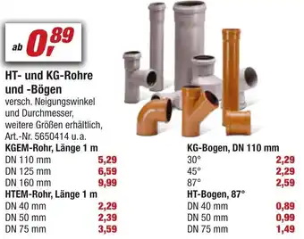 toom Baumarkt HT- und KG-Rohre und -Bögen Angebot