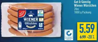 diska Gut & Günstig Wiener Würstchen 1000 g Packung Angebot