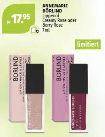 Müller ANNEMARIE BÖRLIND Lippenöl Creamy Rose oder Berry Rose 7ml Angebot